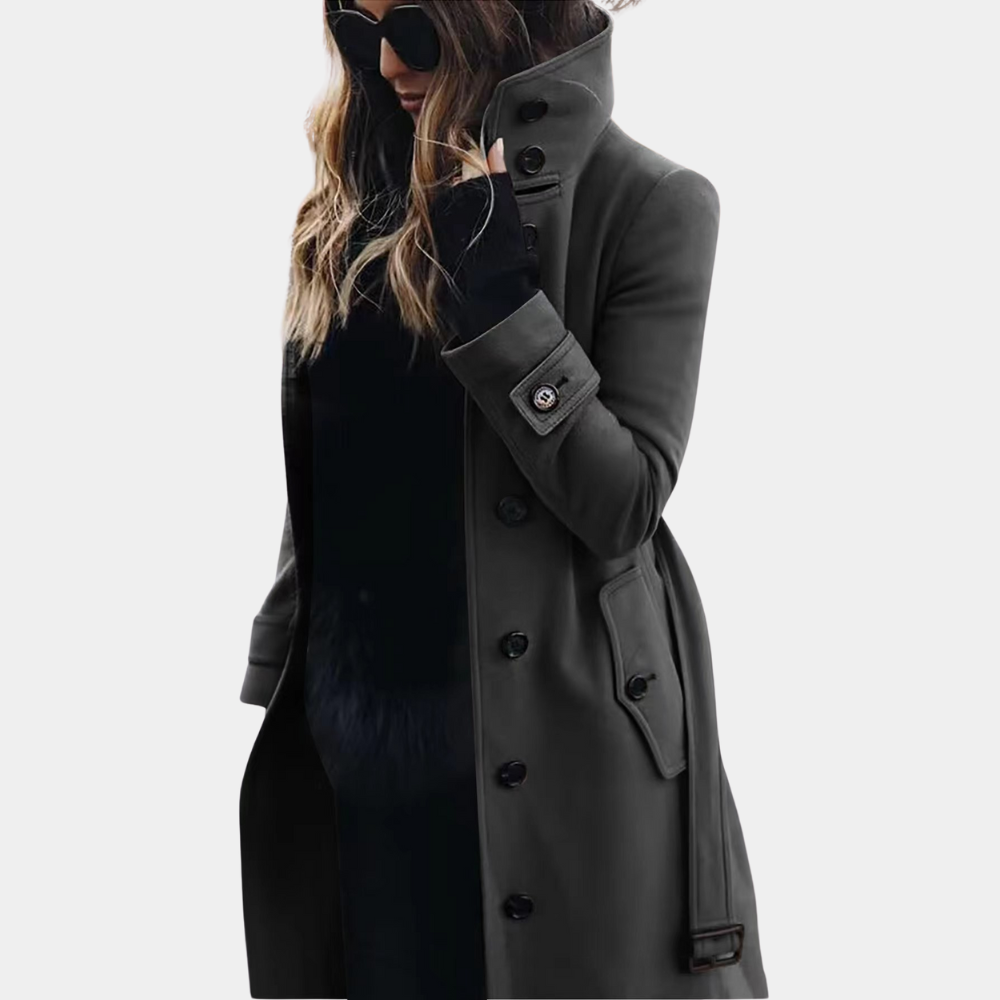 Trenchcoat Mit Hohem Kragen Für Damen | Winter