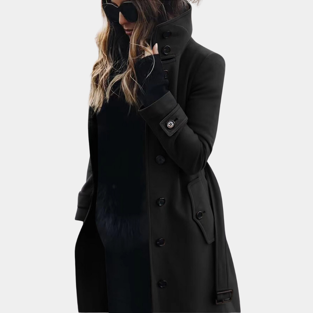 Trenchcoat Mit Hohem Kragen Für Damen | Winter