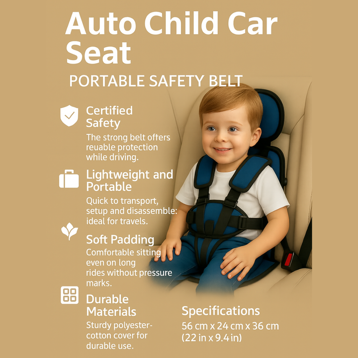 Kids Portable Car Seat Adjustable Safety Seat for Vehicles