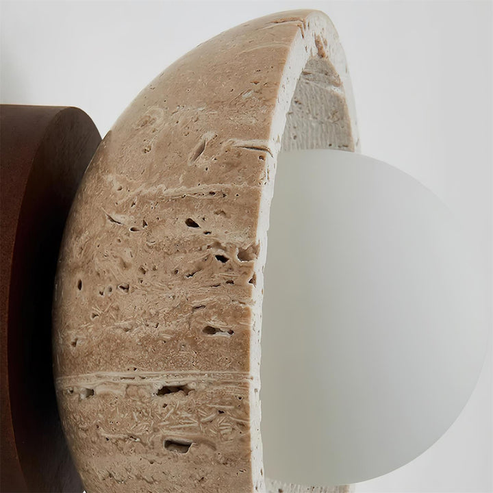 Lámpara de techo decorativa con acabado de piedra en forma de globo