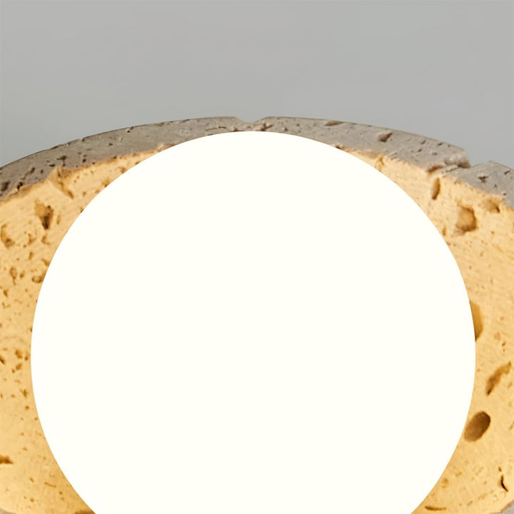 Lámpara de techo decorativa con acabado de piedra en forma de globo