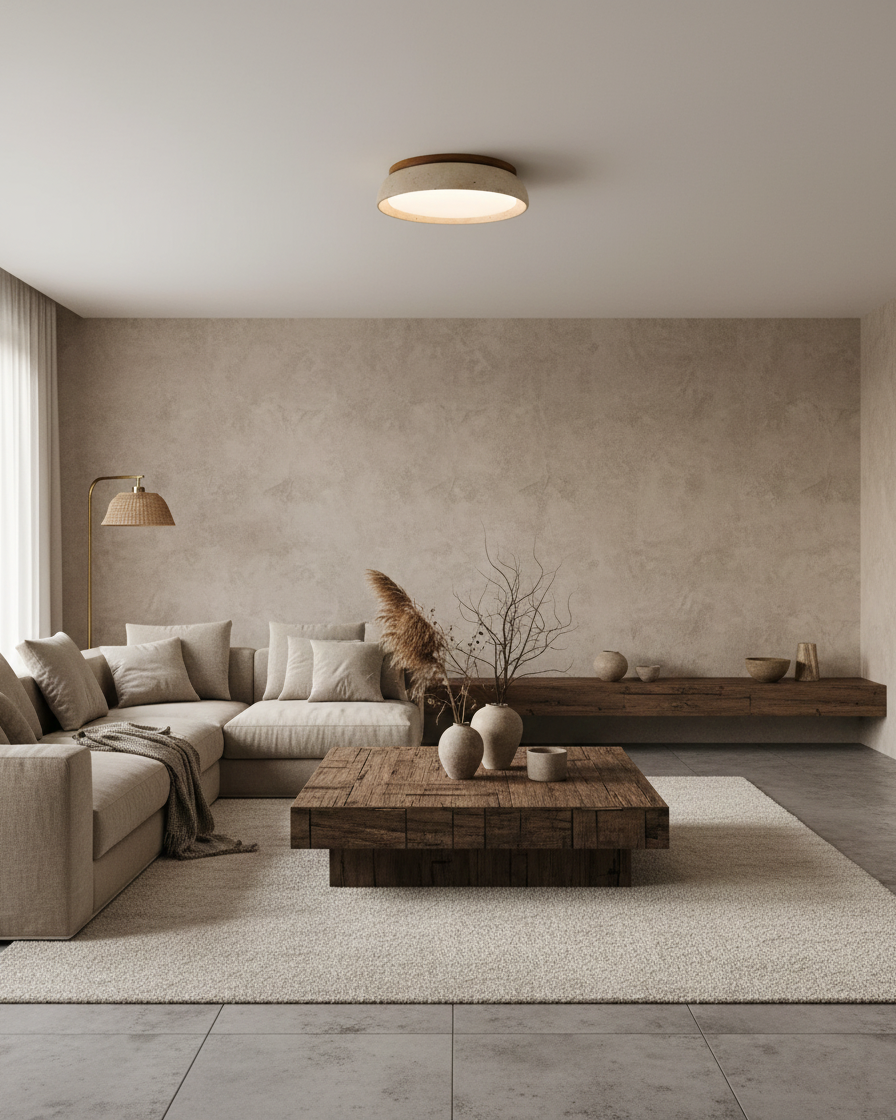 Luz de techo empotrada minimalista con LED integrado