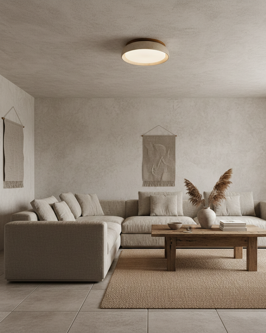 Luz de techo empotrada minimalista con LED integrado