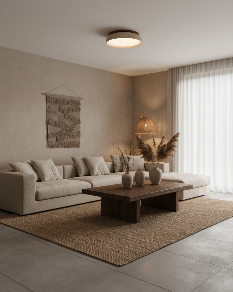 Luz de techo empotrada minimalista con LED integrado