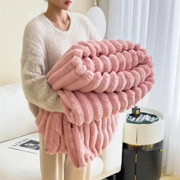 Striped Cosy Throw Blanket for Living Room & Bed