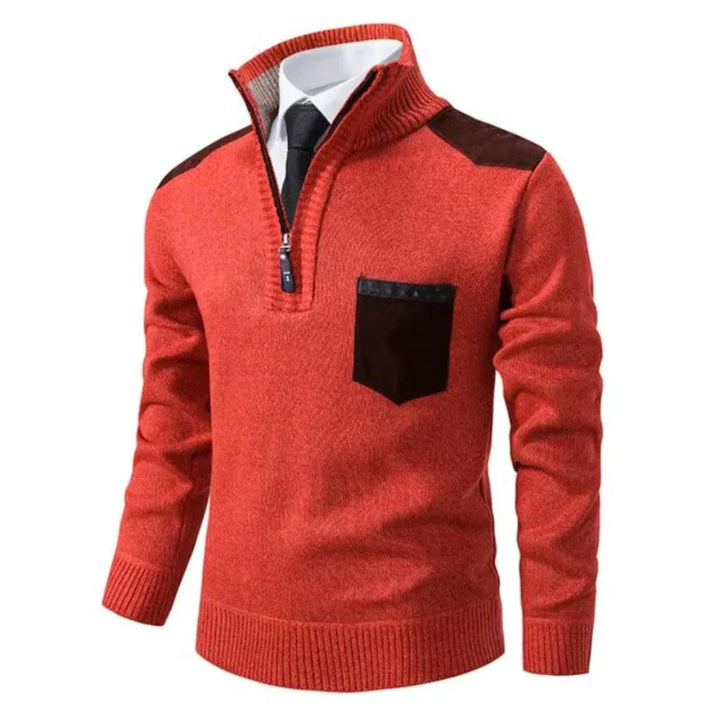 Herren Lässiger Winterpullover Mit Halb Reißverschluss | Langarm
