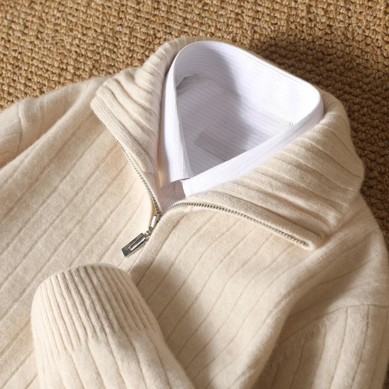 Modischer Kaschmirpullover Für Herren Mit Reißverschluss | Winter