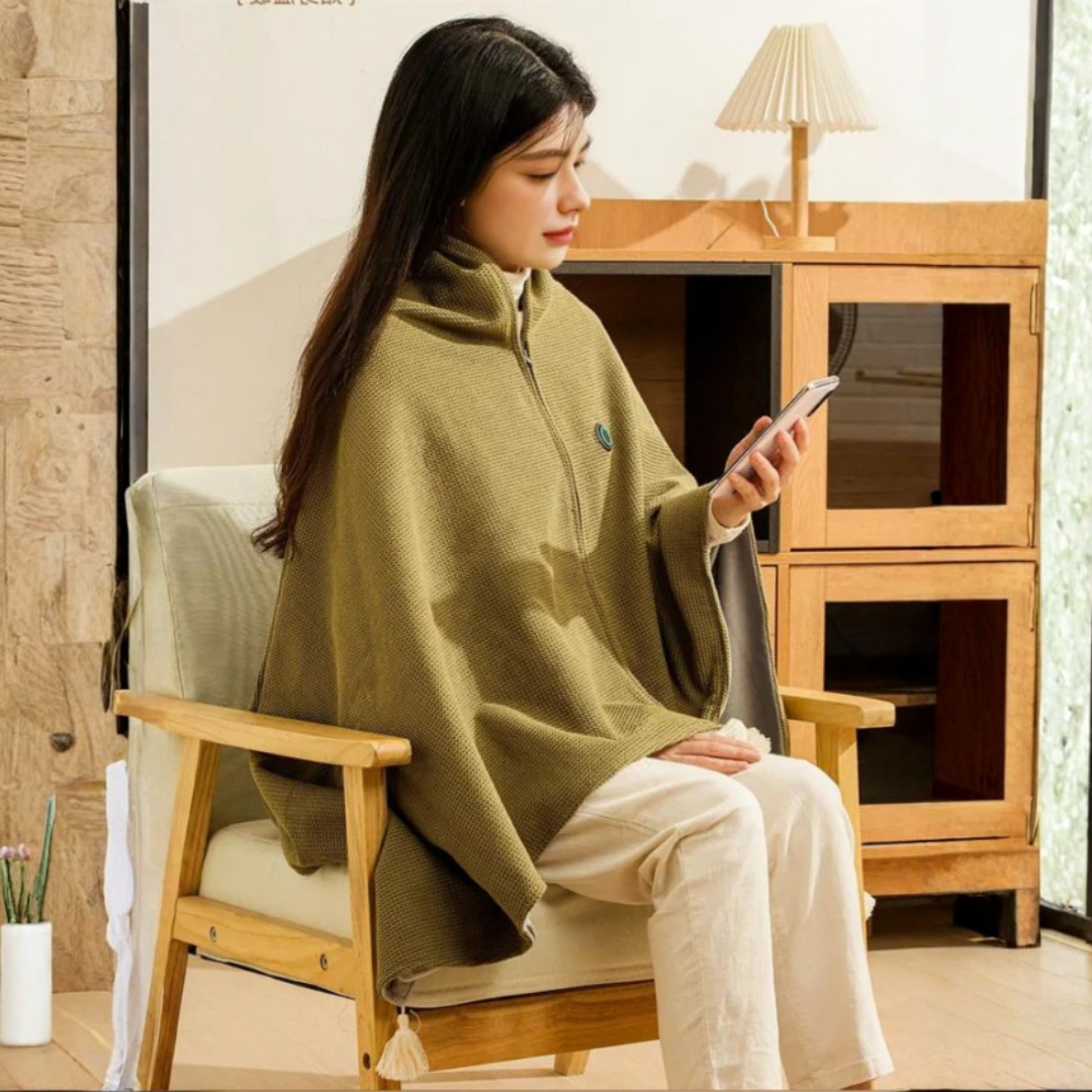 Portable Heated Shawl USB Powered Warm Wrap for Home and Outdoor Use