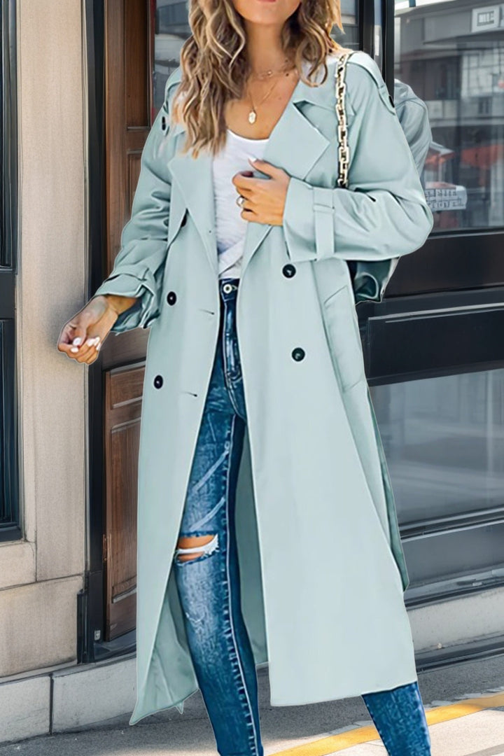 Klassischer Zweireihiger Trenchcoat Für Damen | Winter