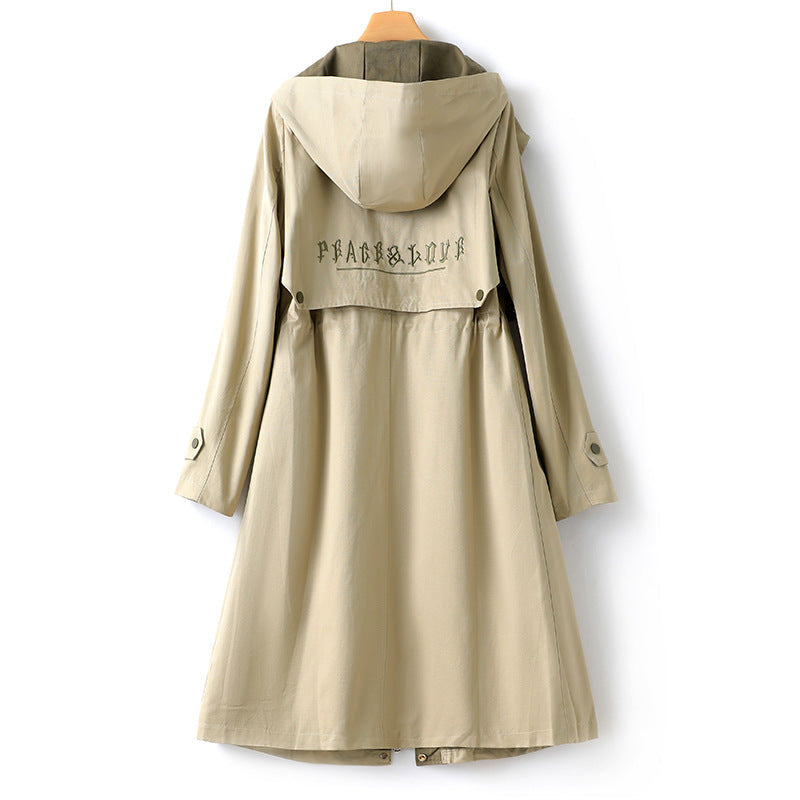 Trenchcoat Mit Kapuze Für Damen | Verstellbare Taille