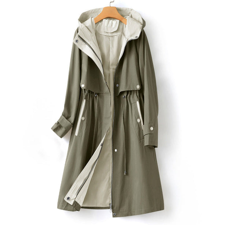 Trenchcoat Mit Kapuze Für Damen | Verstellbare Taille