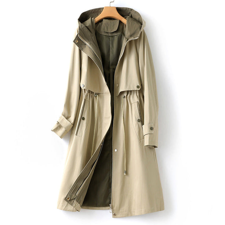 Trenchcoat Mit Kapuze Für Damen | Verstellbare Taille
