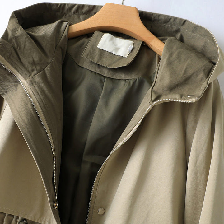 Trenchcoat Mit Kapuze Für Damen | Verstellbare Taille