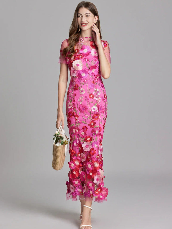 Claire | Langes Geblümtes Hochzeitsgastkleid Für Frauen | Maxi