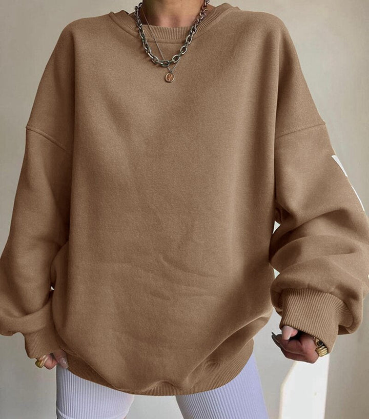 Übergroßer Kapuzenpullover Mit Rundhalsausschnitt Für Damen | Locker geschnittenes Design