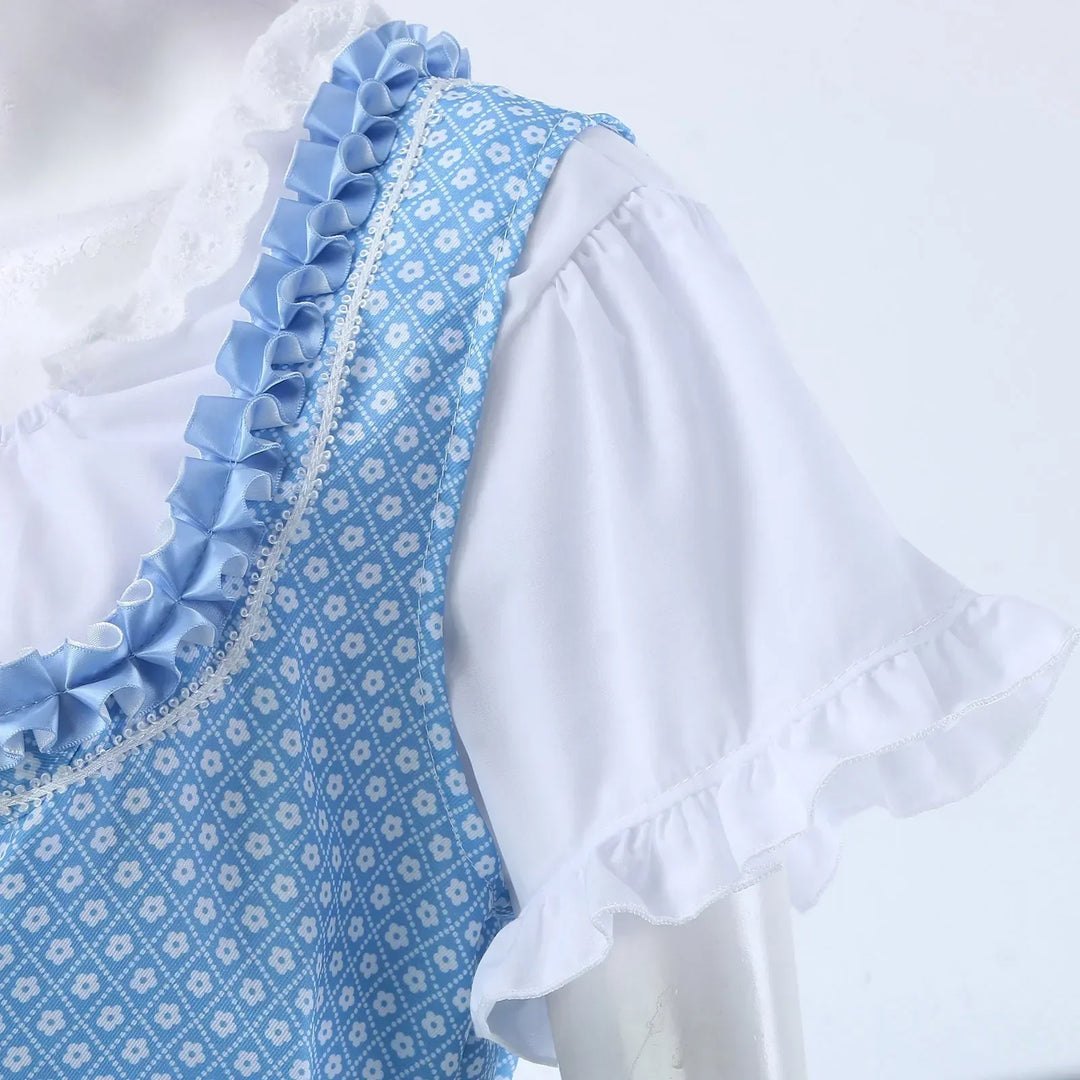 Trendiges Blaues Oktoberfest Dirndlkleid Für Damen | Midi