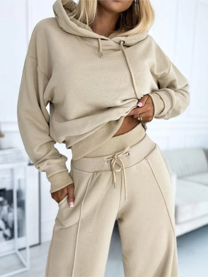 Damen Kapuzenoberteil Und Hose Set | Trainingsanzug