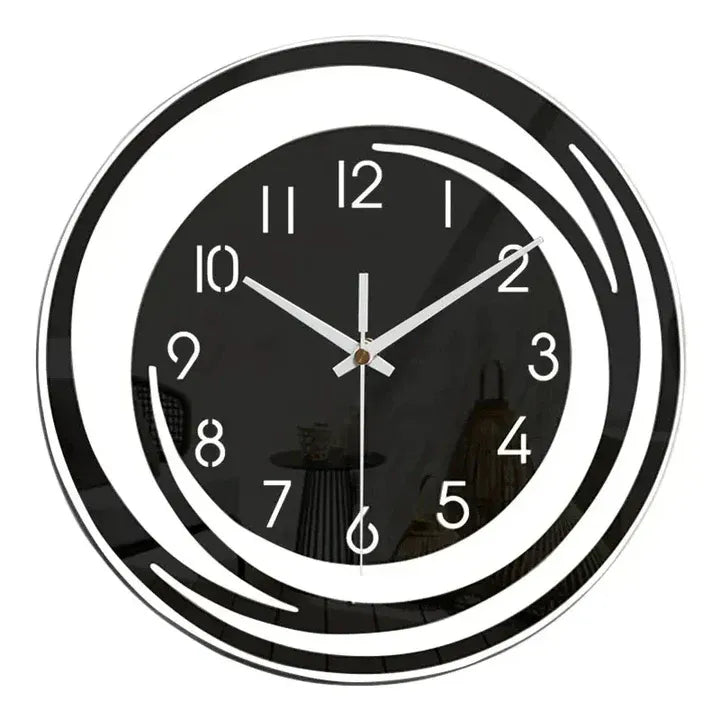 Wanduhr aus schwarzem Acryl – Modern & Minimalistisch im skandinavischen Stil | Stilvolle Wanddekoration für Wohnzimmer & Büro