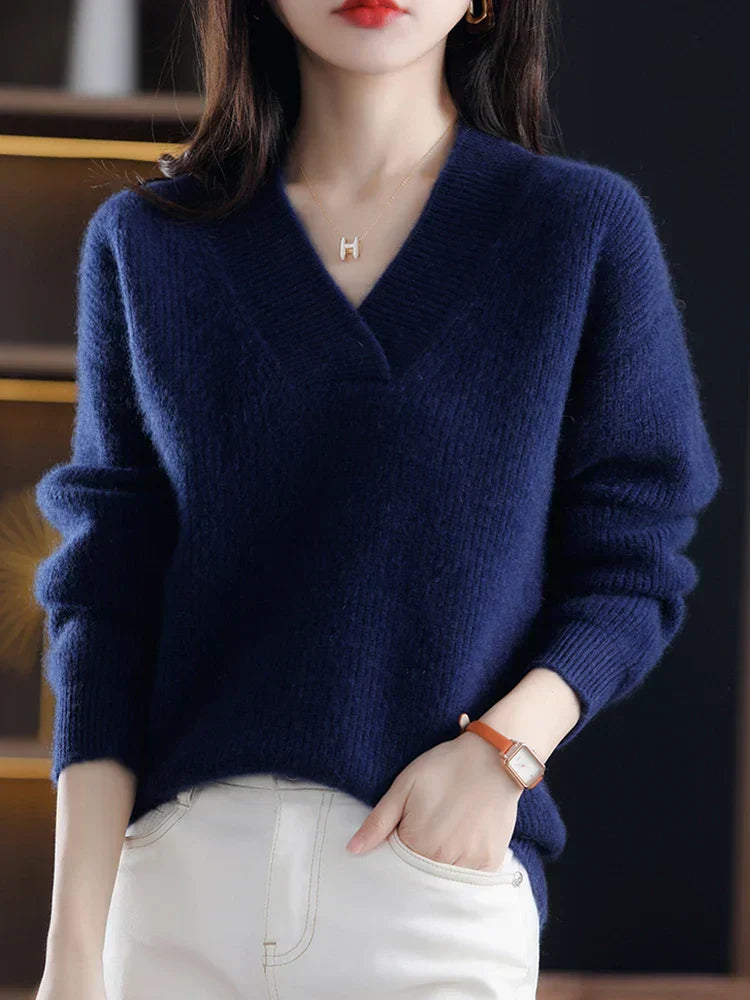 Kaschmir-Pullover Mit V-Ausschnitt Für Den Winter | Stilvoll