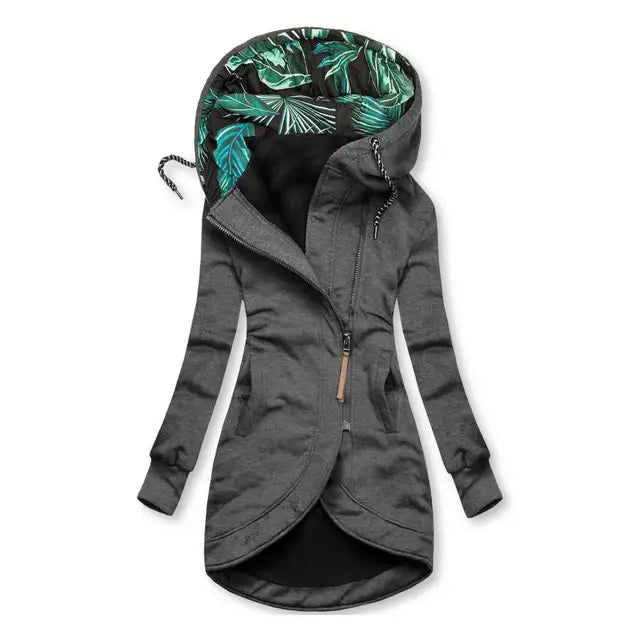 Winterjacke Mit Bedruckter Kapuze Für Damen | Herbst