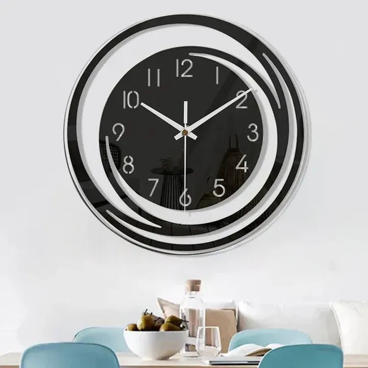 Wanduhr aus schwarzem Acryl – Modern & Minimalistisch im skandinavischen Stil | Stilvolle Wanddekoration für Wohnzimmer & Büro