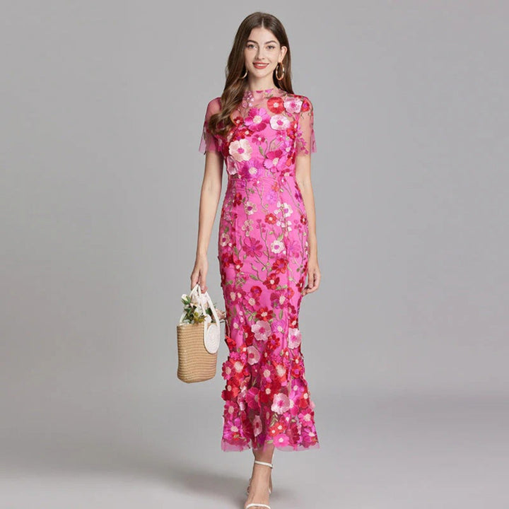 Claire | Langes Geblümtes Hochzeitsgastkleid Für Frauen | Maxi