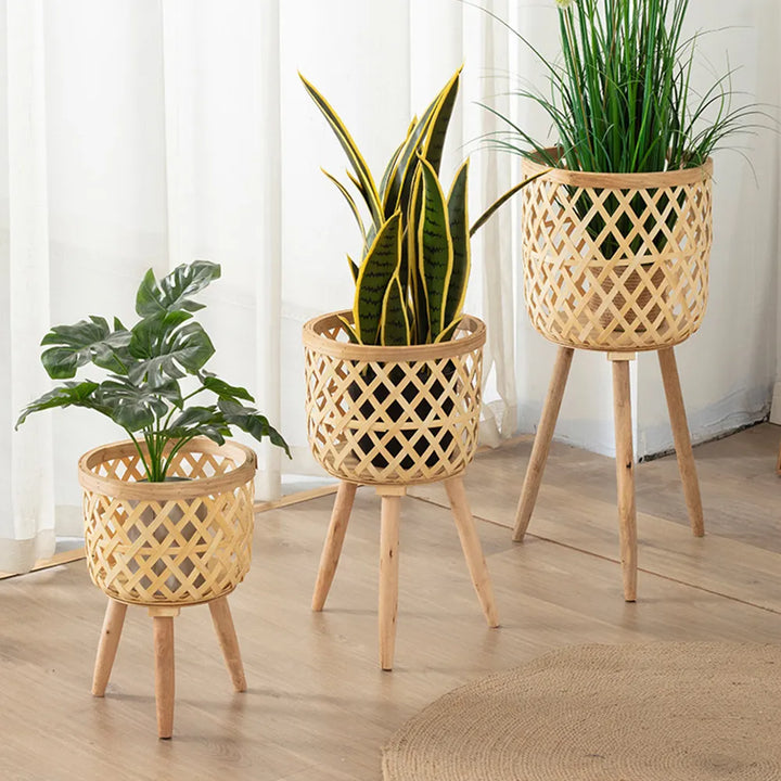 Handcrafted Bamboo Stand for Indoor Plant Pots