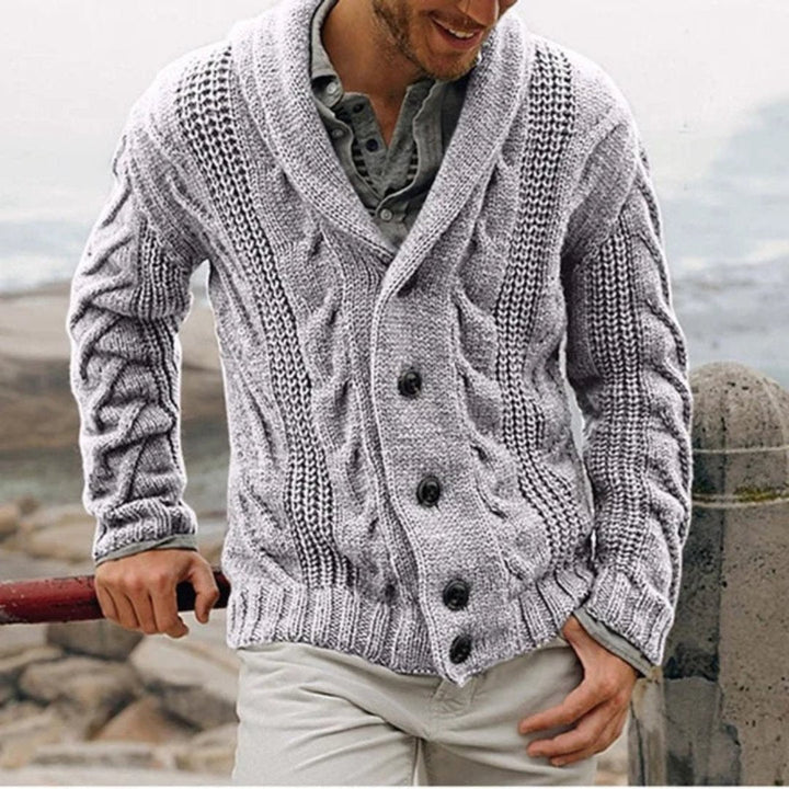 Strickjacke Mit Schalkragen Und Knopfleiste Für Herren | Herbst
