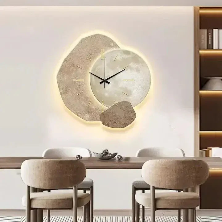 LED-Wanduhr – Modern, Ästhetisch & Kreativ beleuchtet | Dekorative Uhr für Wohnzimmer, Büro & stilvolle Innenräume