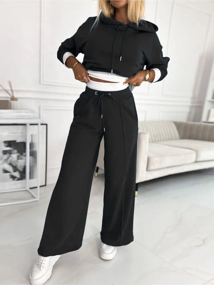 Damen Kapuzenoberteil Und Hose Set | Trainingsanzug