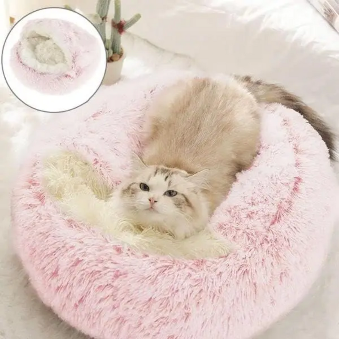Round Hooded Dog Bed for Anxiety & Deep Sleep