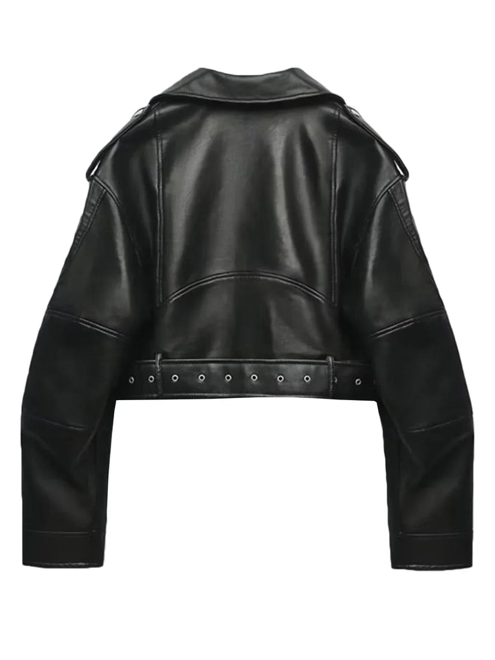 Kurz Geschnittene Lederjacke Für Damen | Freizeit