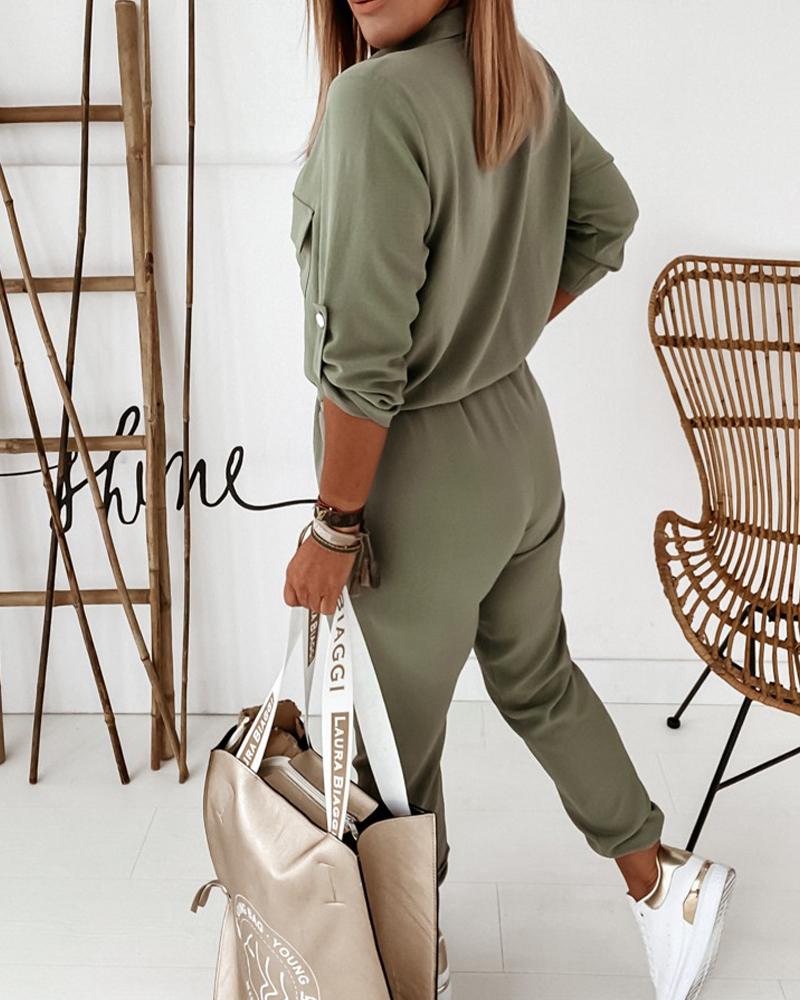Damen Einteiler Jumpsuit | Mit Taschen