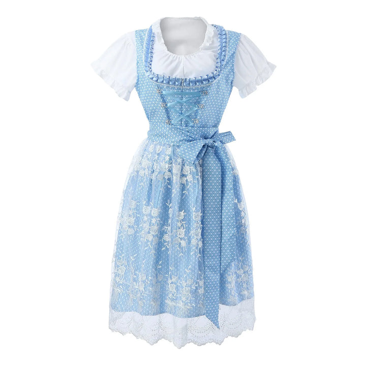 Trendiges Blaues Oktoberfest Dirndlkleid Für Damen | Midi