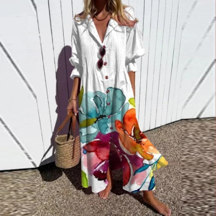 Coralie | Bohemian V-ausschnitt Kleid Für Damen | Maxi