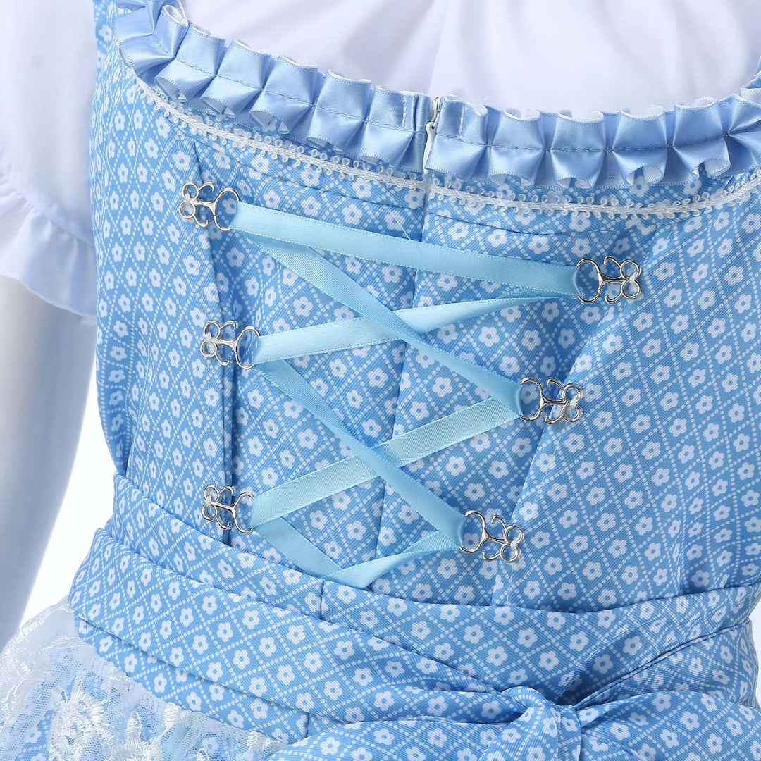 Trendiges Blaues Oktoberfest Dirndlkleid Für Damen | Midi