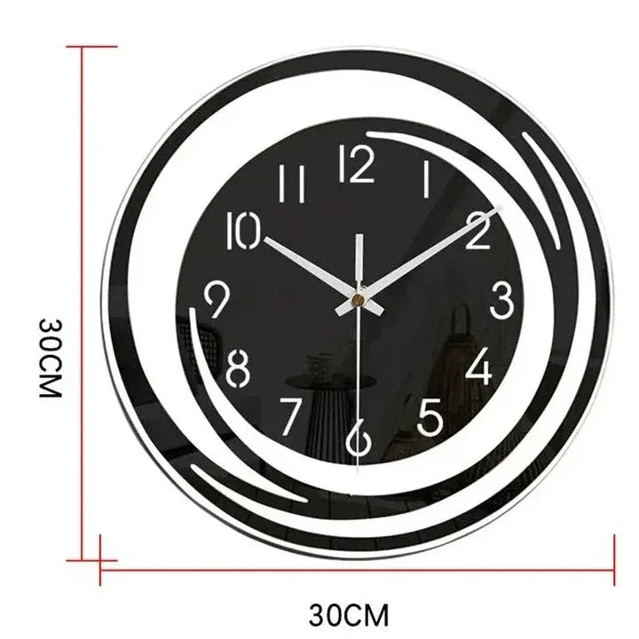 Wanduhr aus schwarzem Acryl – Modern & Minimalistisch im skandinavischen Stil | Stilvolle Wanddekoration für Wohnzimmer & Büro