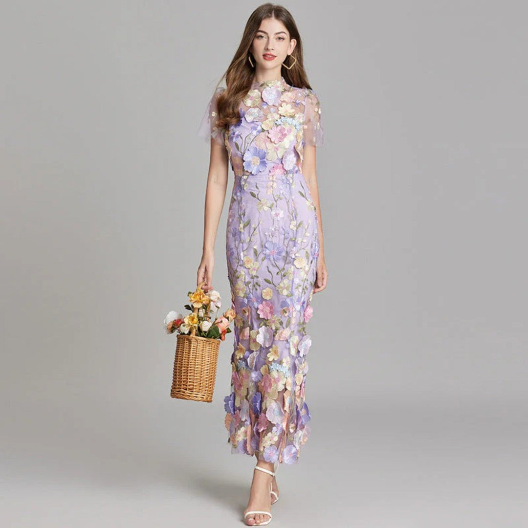 Claire | Langes Geblümtes Hochzeitsgastkleid Für Frauen | Maxi