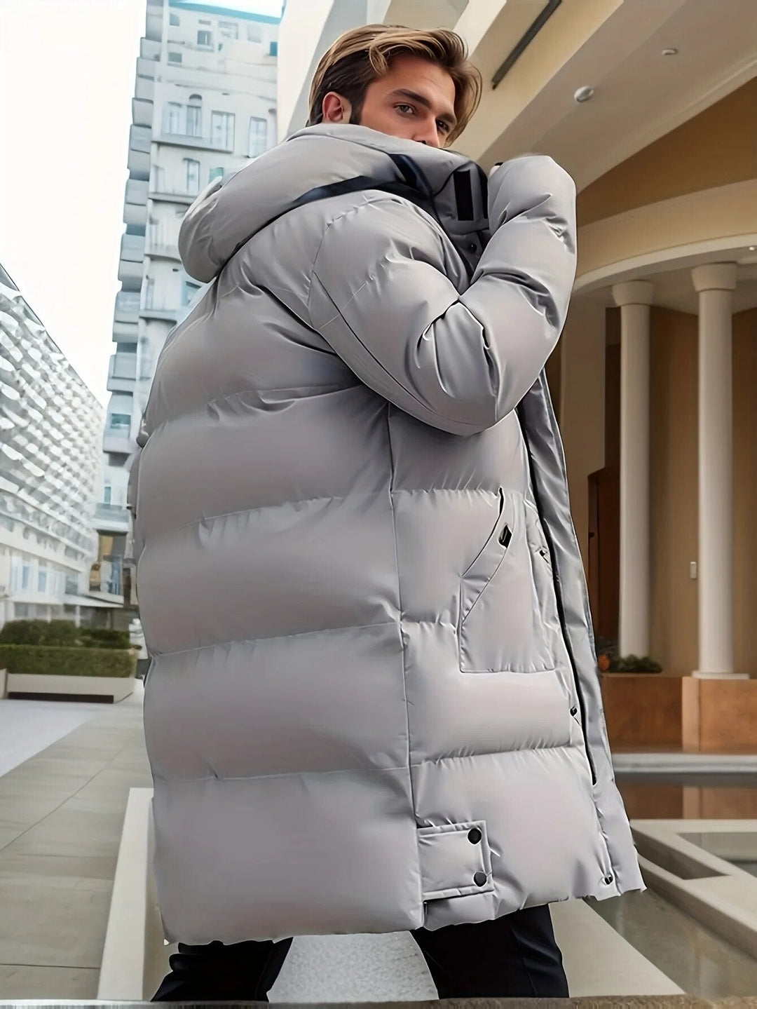 Langer Parka Pufferjacke Für Männer | Winter