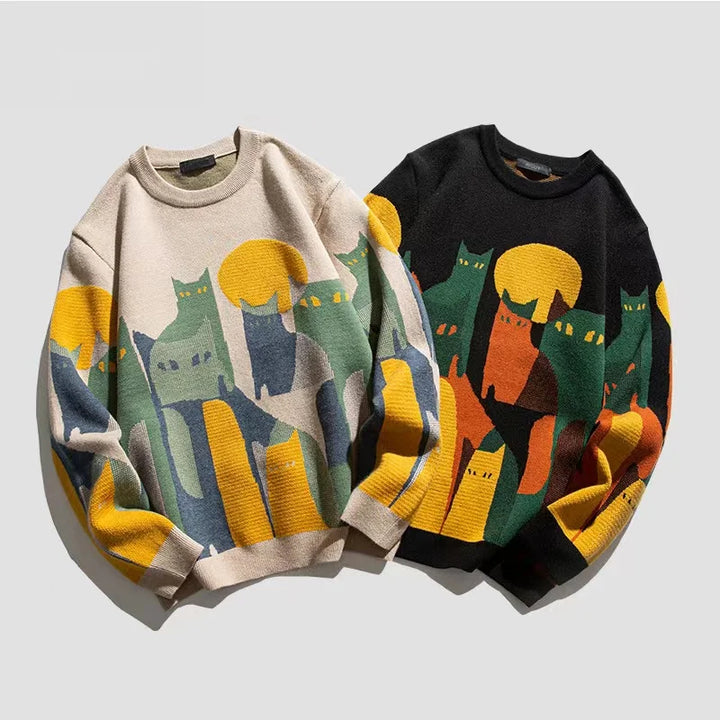 Herren Stilvolle Mehrfarbige Pullover | Oversize