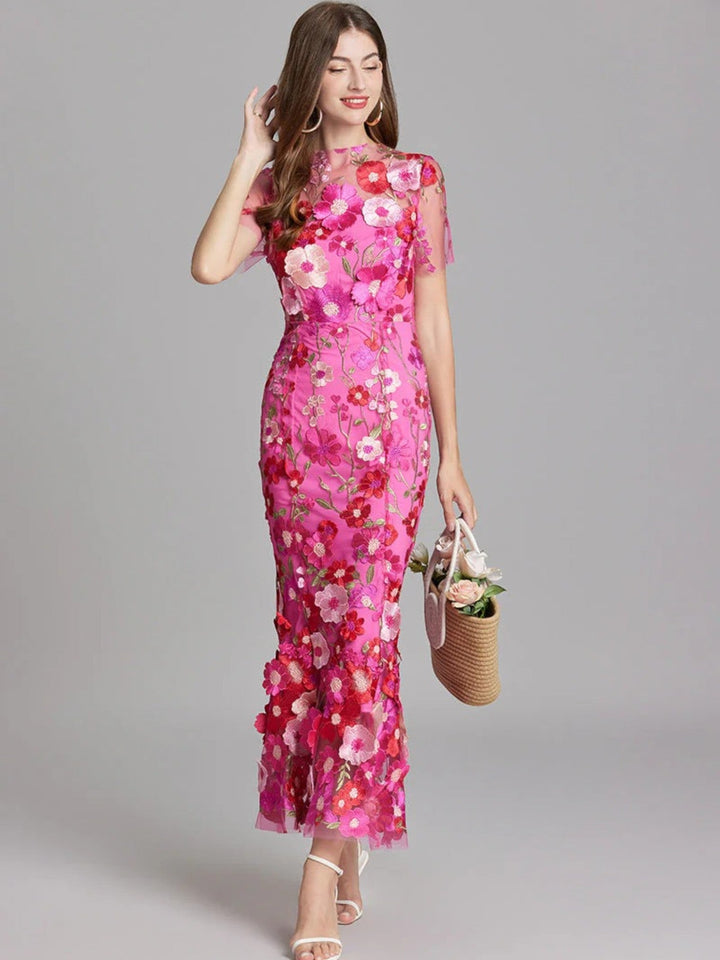 Claire | Langes Geblümtes Hochzeitsgastkleid Für Frauen | Maxi