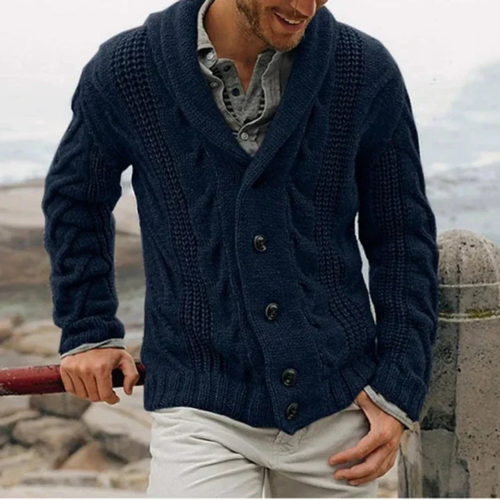 Strickjacke Mit Schalkragen Und Knopfleiste Für Herren | Herbst