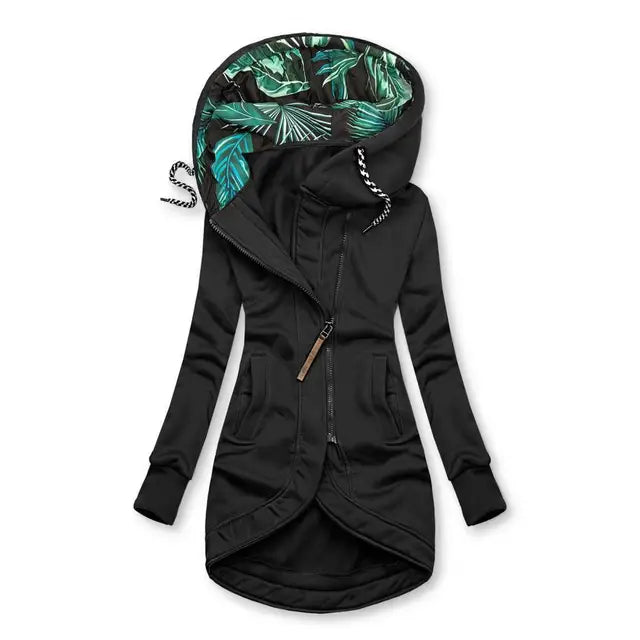 Winterjacke Mit Bedruckter Kapuze Für Damen | Herbst
