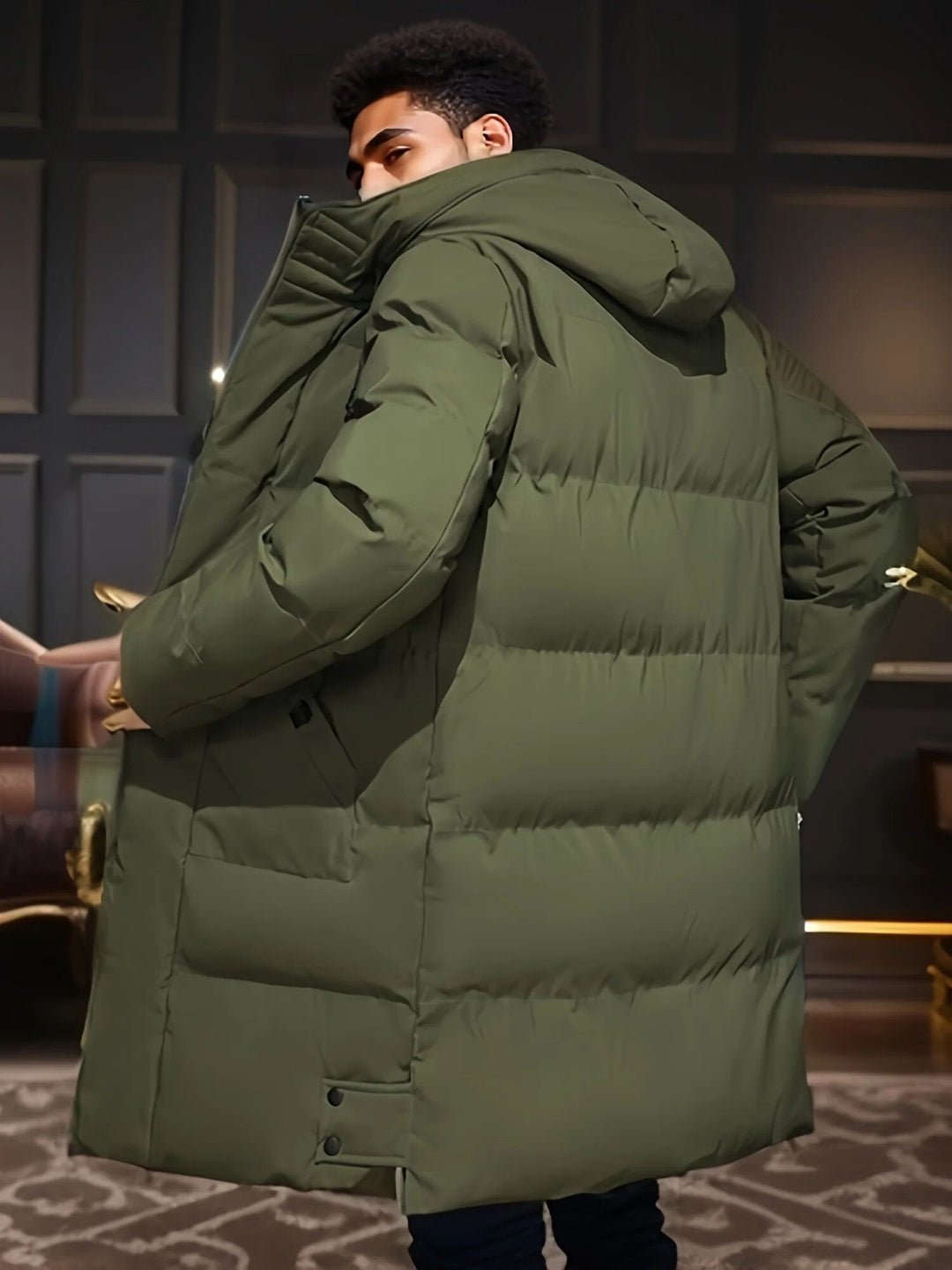 Langer Parka Pufferjacke Für Männer | Winter
