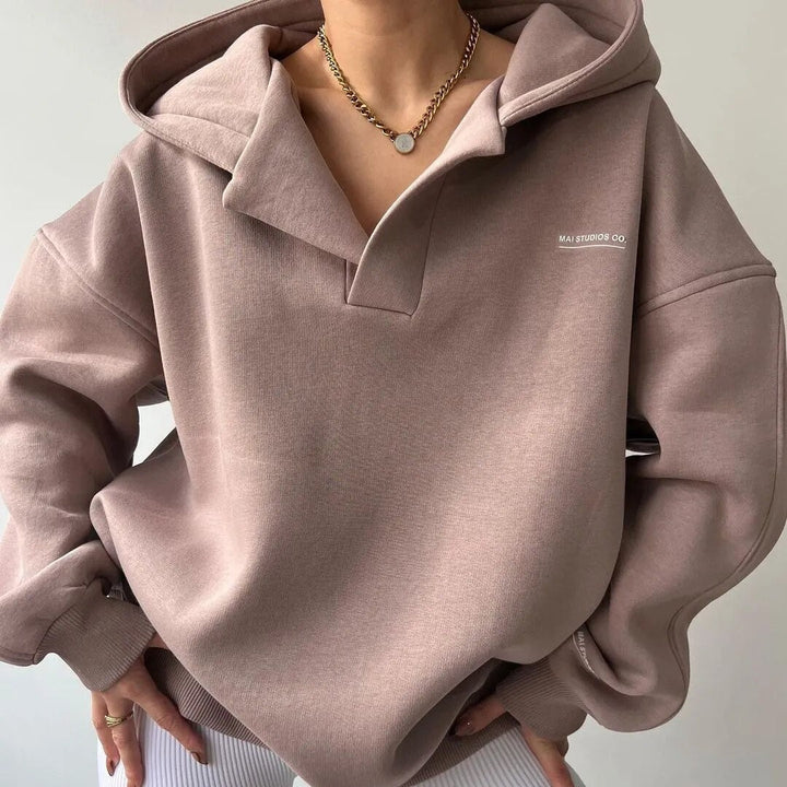 Kapuzenpullover Mit V-ausschnitt Für Frauen | Übergröße