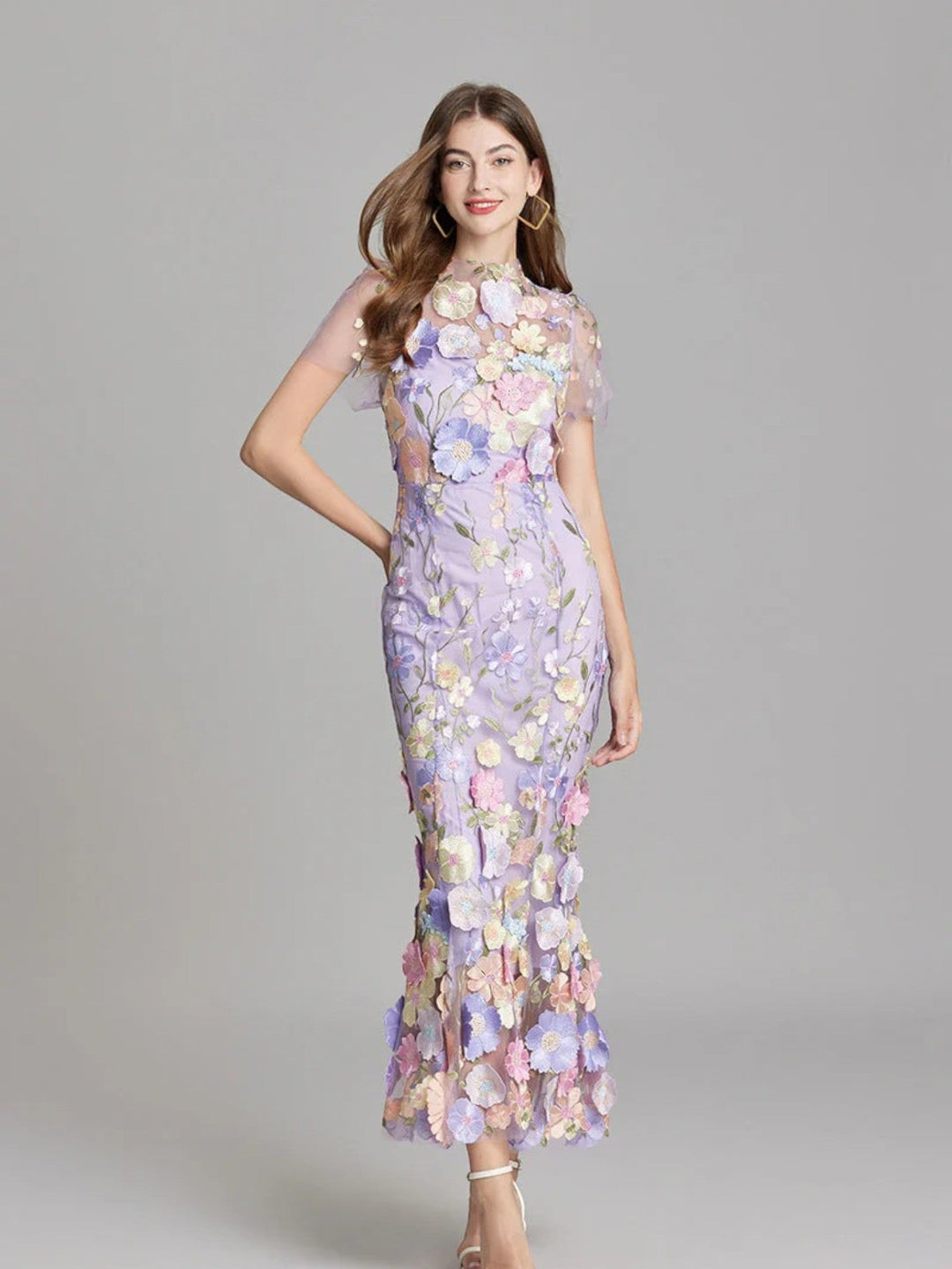 Claire | Langes Geblümtes Hochzeitsgastkleid Für Frauen | Maxi