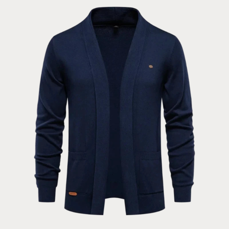 Strickjacke Mit Schalkragen Für Herren | Offene Vorderseite