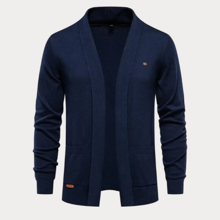 Strickjacke Mit Schalkragen Für Herren | Offene Vorderseite