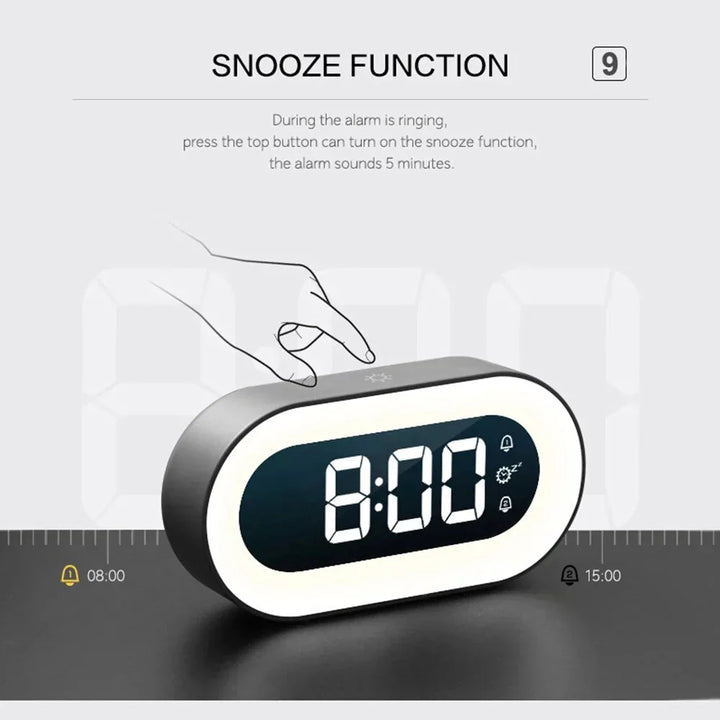 LED Sunrise Alarm Clock with Dimmable Night Light & Sounds