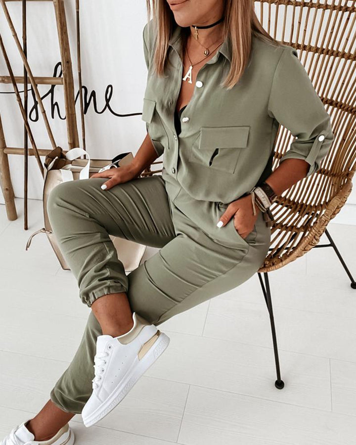 Damen Einteiler Jumpsuit | Mit Taschen